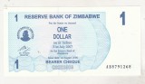 Zimbabwe 1 Dollar 2006 UNC Bancnota Straine Africa