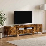 Cumpara ieftin Set de 3 piese pentru TV cu LED Stejar fumuriu Lemn prelucrat