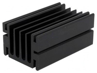 Radiator Aluminiu Negru TO220 75x46x33mm foto