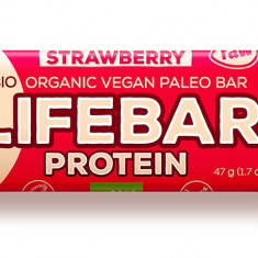 Lifebar baton proteic cu capsuni raw eco 47g