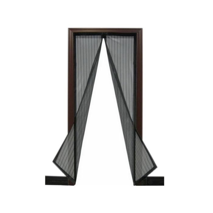 Plasa pentru usa impotriva tantarilor, mustelor si altor insecte cu magnet 210x100cm Culoare - Negru