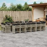 vidaXL Set mobilier de grădină cu perne 17 piese gri deschis poliratan 3211787