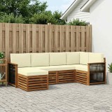 vidaXL Set Canapea Sectionala Gradina Lemn Masiv Acacia Natural Crem Perna Rezistent Intemperii Modular