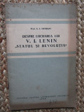 DESPRE LUCRAREA LUI V. I. LENIN &quot; STATUL SI REVOLUTIA &quot; de A. I. DENISOV , 1952