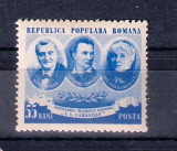ROMANIA 1953 - CENTENARUL TEATRULUI NATIONAL , MNH - LP 336, Nestampilat