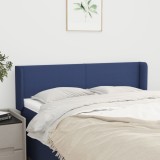 VidaXL Tăblie de pat cu aripioare, albastru, 147x16x78/88 cm textil