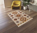 Cumpara ieftin Covor Model RE BORN 21799-053, Marime 80 x 150 cm, Multicolor, Bumbac reciclat si Polipropilena, Living, Dormitor, Sufragerie, Birou