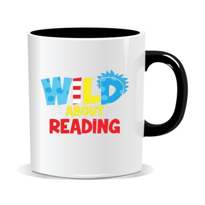 Cana personalizata cu mesaje pentru tocilari, Wild about reading foto