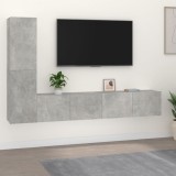 vidaXL Set dulap TV, 4 piese, gri beton, lemn prelucrat 3114313