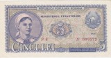 ROMANIA RPR 5 lei 1952 UNC serie rosie
