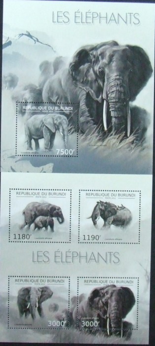 REP.BURUNDI - ELEFANTI-1 M/SH.+ 1 S/SH.-MNH** - RBU 51