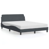 Cumpara ieftin Cadru de pat, Dover, gri inchis, 140x190 cm, catifea
