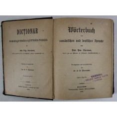 DICTIONAR ROMAN - GERMAN si GERMAN - ROMAN de SAB. POP BARCIANU , 1886