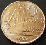 Moneda 50 CENTAVOS - BRAZILIA, anul 1977 * cod 5079 = A.UNC