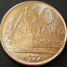 Moneda 50 CENTAVOS - BRAZILIA, anul 1977 * cod 5079 = A.UNC