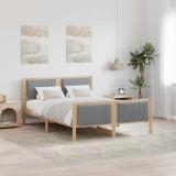 VidaXL Cadru de pat Maro și gri deschis 135 x 190 cm Lemn masiv de pin 878479