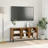 vidaXL Comoda TV Lemn Vechi Maro, Metal Mediu, 120x30x40cm, Stil Rustic, Dulap TV, Unitate Media