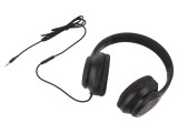 Căști cu Microfon Neagră Jack 3,5mm 1,2m
