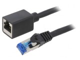 Prelungitor RJ45 S/FTP Cat6a Negru 3m, Logilink