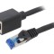 Prelungitor RJ45 S/FTP Cat6a Negru 3m