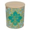 Lum&acirc;nare Parafină Decorativă, Model Ethnic, Parfum Vanilie, Capac Lemn, Multicolor, 9x10.5cm