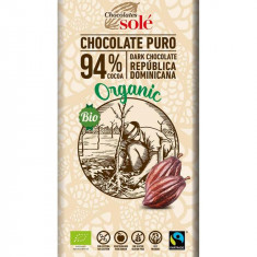 Ciocolata Neagra cu 94% Cacao Bio si Fairtrade 100gr Sole