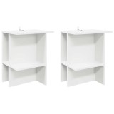 vidaXL Masă de cafea 2 pcs Alb 40 x 30 x 49 cm Lemn prelucrat 8001064