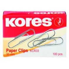 Set 100 Agrafe din Metal Kores, 33 mm, Agrafe de Birou, Agrafe Metalice, Clipsuri Metalice, Clipsuri pentru Hartie, Agrafe de Birou, Clipsuri de Birou foto