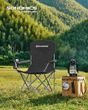 Cumpara ieftin Set 2 scaune de camping, Songmics, Negru, 76x51.5x95.5 cm