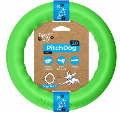 PitchDog, Jucarie Inel pentru caini, verde, 20cm foto