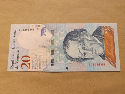 Venezuela 20 Bolivares 15.01.2018. - Seria B 78286358 - Necirculata foto