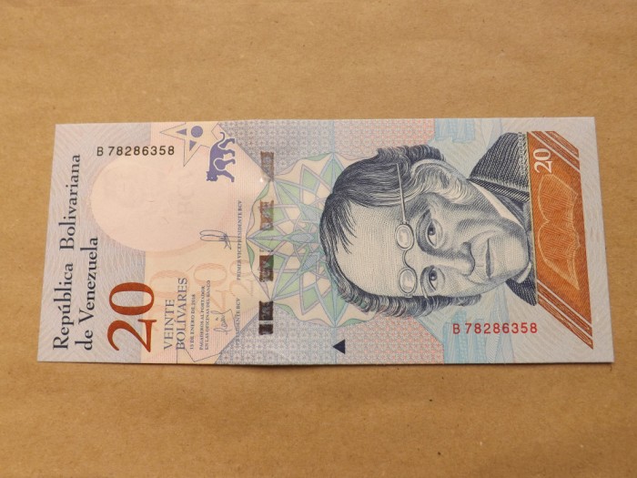 Venezuela 20 Bolivares 15.01.2018. - Seria B 78286358 - Necirculata