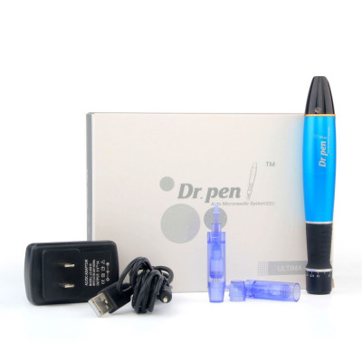 Creion Micro-Ace, Dermapen, Dr. Pen, A1W, pentru Electroporare, Wireless, 2x Rezerve 12 ace, Adancim foto