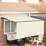 vidaXL Cortina Retractabilă Crem 350 x 250 cm Poliester și Aluminiu 3330209