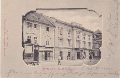 Timișoara Piata Sfantu gheorghe Szent Gyorgy Hotel si cafenea ND(1902) foto