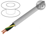Cablu neecranat JZ-500-PUR 3G1.5mm2 300V/500V Cu litat gri
