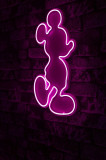 Decoratiune luminoasa LED, Mickey Mouse, Benzi flexibile de neon, DC 12 V, Roz, Neon Graph