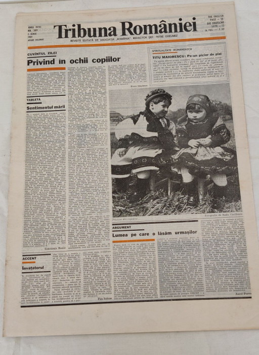 Tribuna Rom&acirc;niei (1 iunie 1989) Nr. 389