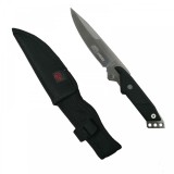 Cumpara ieftin Cutit vanatoare otel inoxidabil Chief Blade 24cm, teaca inclusa, negru argintiu, lama 11cm, IdeallStore