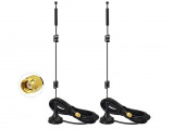 Set 2 Antene Wifi omnidirectionale Bingfu RP-SMA WLAN Dual Band 2.4 5 5.8GHz 9dBi - RESIGILAT