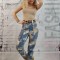 F854-1554 Pantaloni lungi casual din material usor elastic si curea in talie