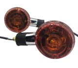 Set 2 Semnalizari Moto Scuter ATV Crom Rotunde Sticla Galbena M10