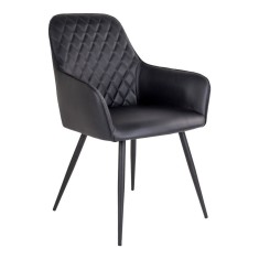 Scaun de masă Harbo din piele ecologică, negru