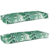 vidaXL Perne pentru paletă pentru bancă, set de 2, cu model cu frunze, dimensiuni 100 x 40 x 8 cm, din material Oxford.