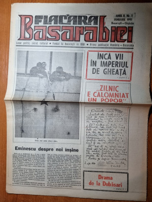 ziarul flacara basarabiei ianuarie 1991-ziar bucuresti - chisinau foto