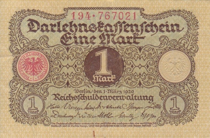 GERMANIA 1 marca 1920 XF!!!