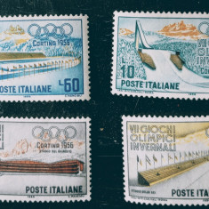 Italia 1956 sport , J.O. de iarnă Corina D' Ampezzo,serie nestampilata