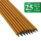 Cumpara ieftin Set 25 araci/suport pentru rosii, castraveti, fasole, metal + PVC, maro, 180x1.6 cm, Artool