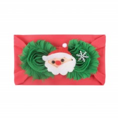 Bentita rosie cu verde lata pentru fetite - Mos Craciun