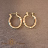 Cercei Ovali Placati Mici si Delicati - 2.5 cm pentru Femeia Romantica si Sensibila